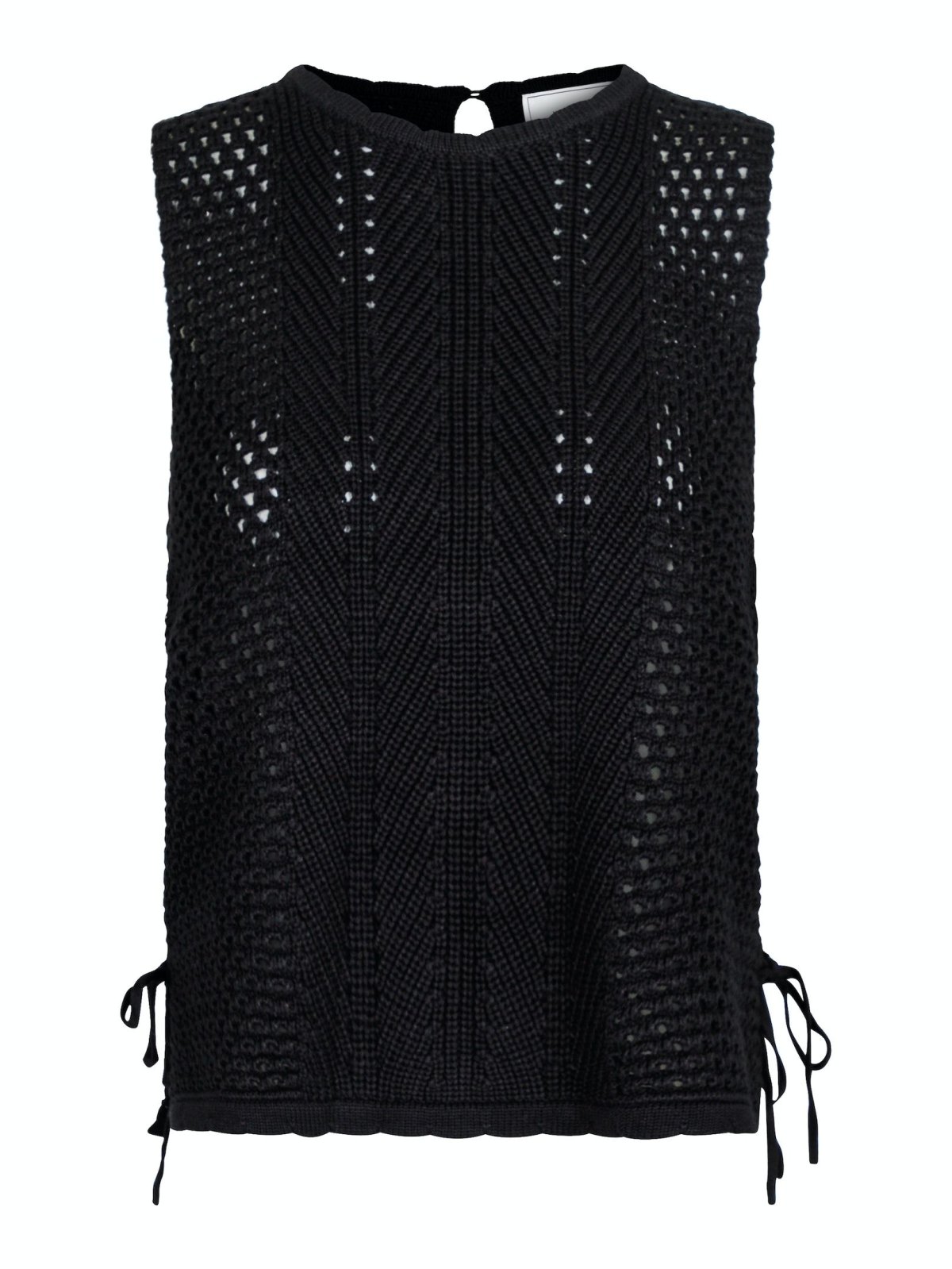 Aza Crochet Knit Top, Black Neo Noir Neo Noir Butik Kamille